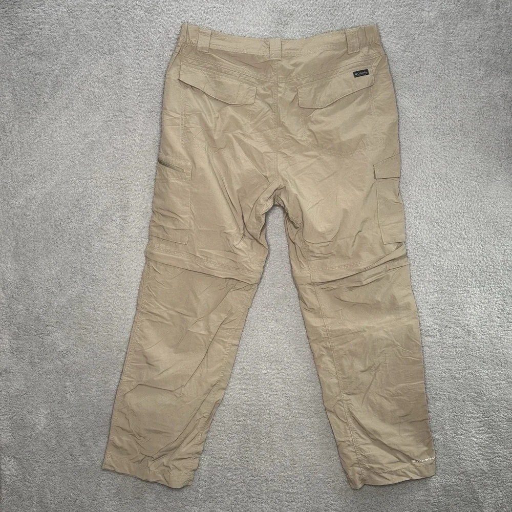 Columbia Mens Silver Ridge Convertible Pants Shorts 36x30 Beige Omni-Shade Cargo